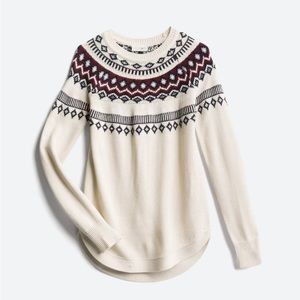 RD Style Rowca Fair Isle Crew Neck Curved Hem Pullover